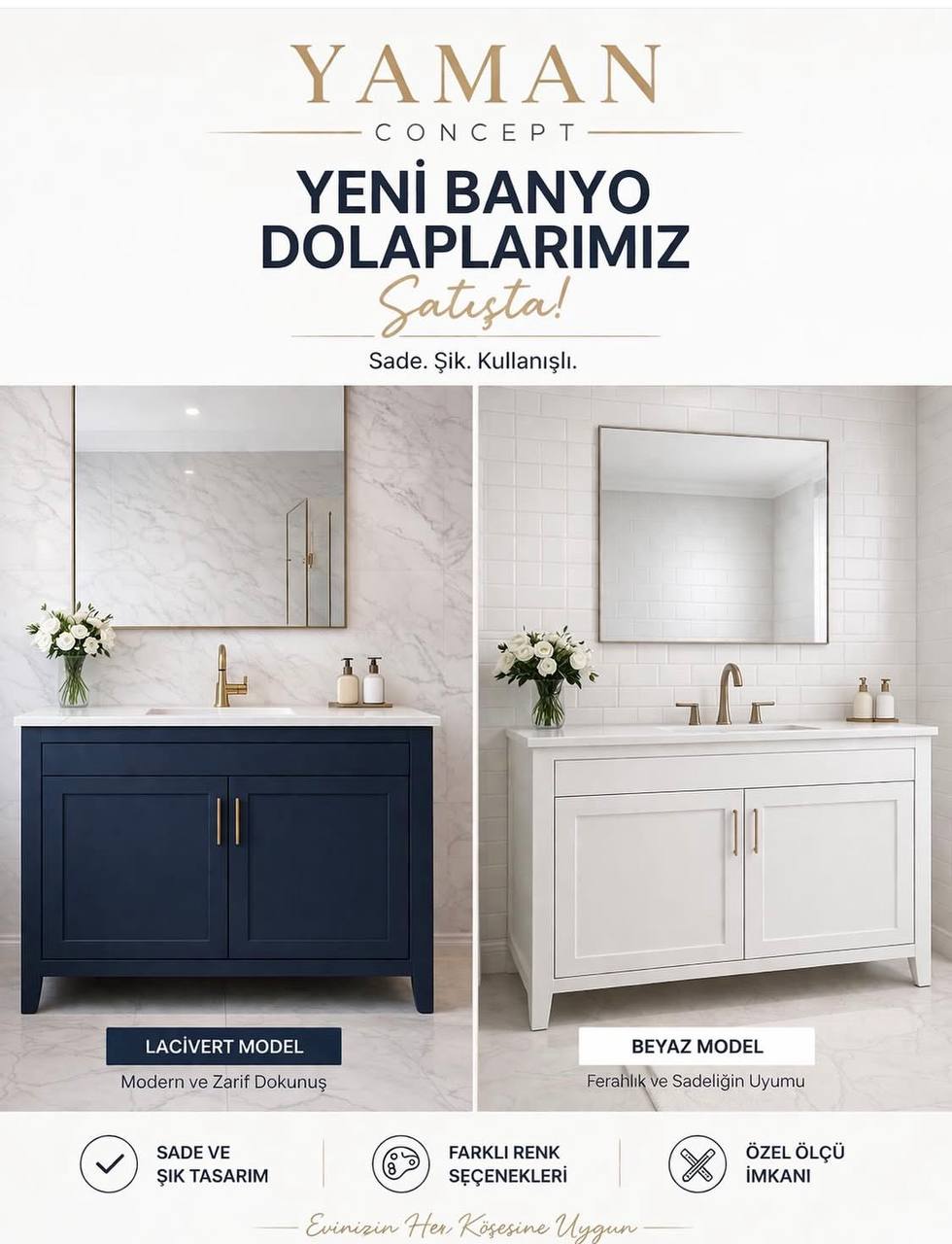 Baza Mobilya — Yaman Concept ölçüye özel uygulama görseli